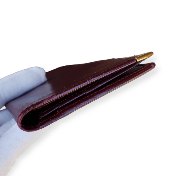 💯 CARTIER Wallet mast line Bordeaux leather Authentic - Picture 10 of 14